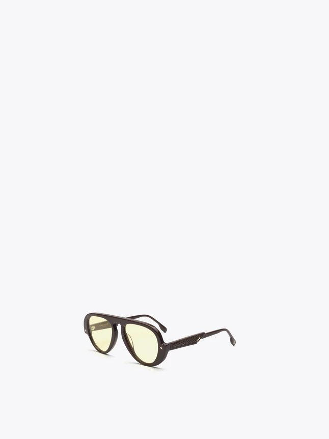 Premium Acetate Aviator Sunglasses with Textured Temples for UV Protection