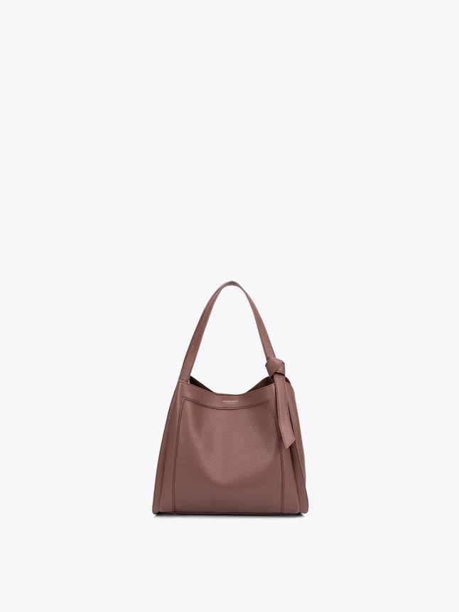 Sophisticated Grained Leather Shoulder Bag Versatile Daily Tote