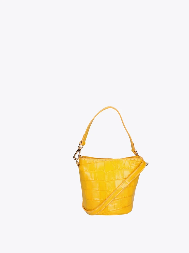 Crocodile Embossed Leather Bucket Bag Crossbody for Everyday Use