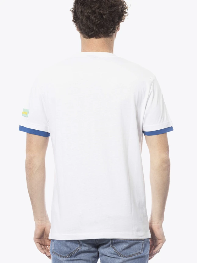Minimalist Cotton Tee Shirt with Patch Sleeve Detail for Everyday Casual Wear