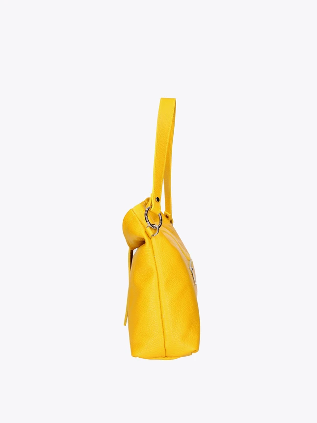 Elegant Pebbled Leather Shoulder Bag Modern Daily Carry Top Handle