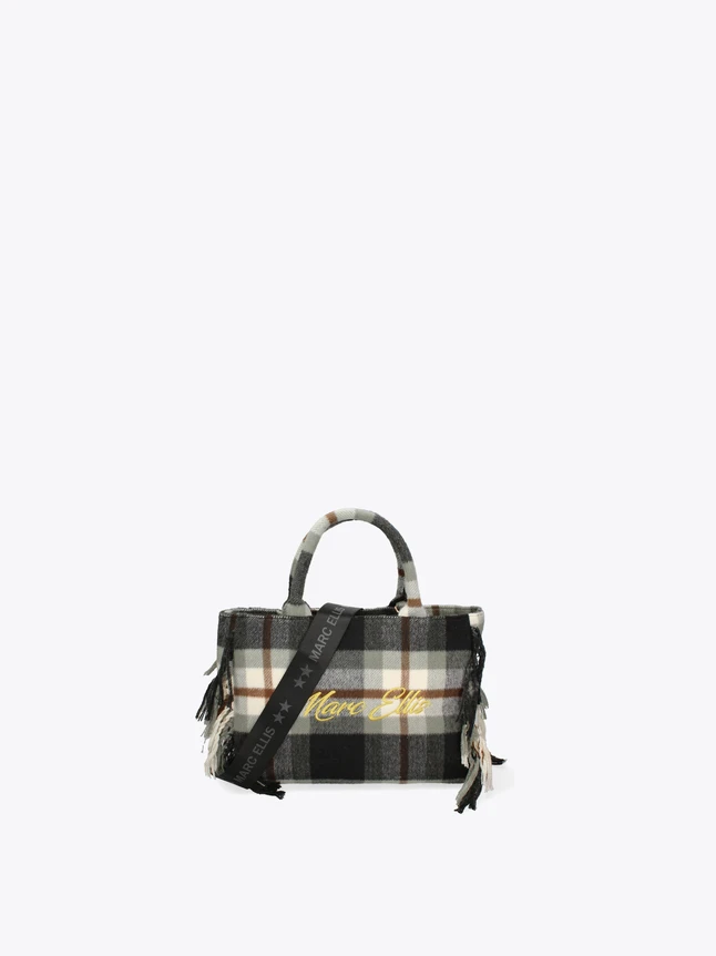 Casual Wool Plaid Tote Bag with Tassels for Everyday Use