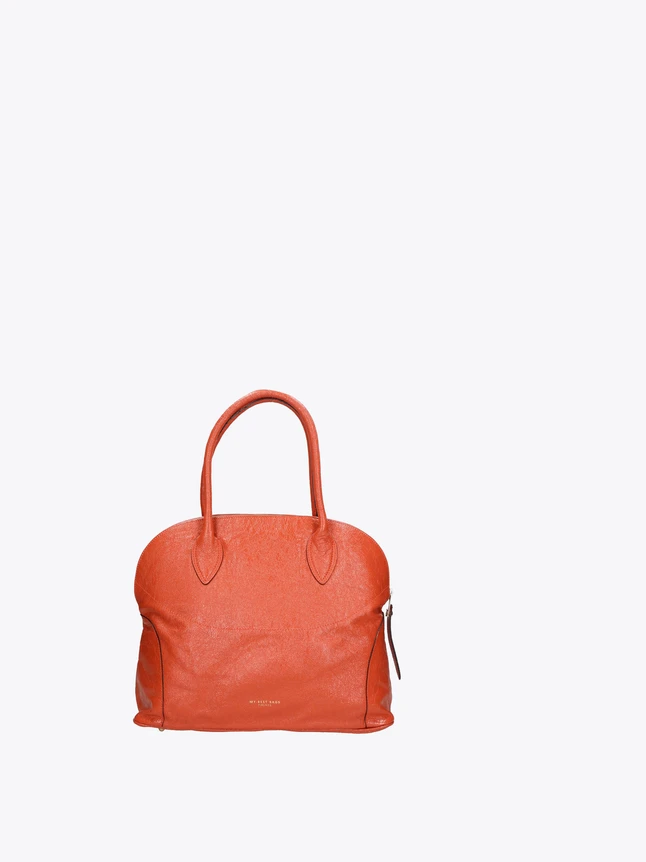 Leather Dome Satchel Handbag for Everyday Use
