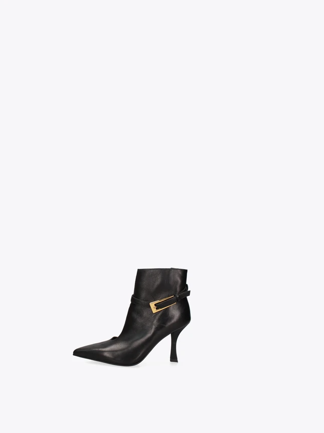 Modern Leather D'Orsay Pointed Toe Ankle Boot Stiletto Heel for Upscale Occasions