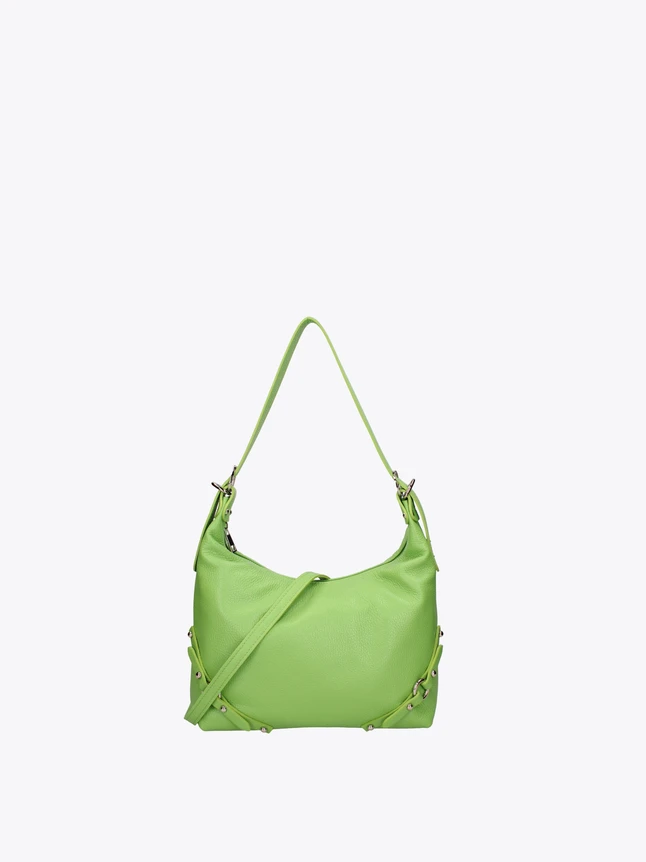 Leather Hobo Crossbody Bag Studded Detailing for Everyday Use
