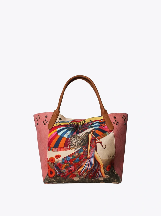 Women's Everyday Handbag In Vegan Leather For Travel - Versatile Design