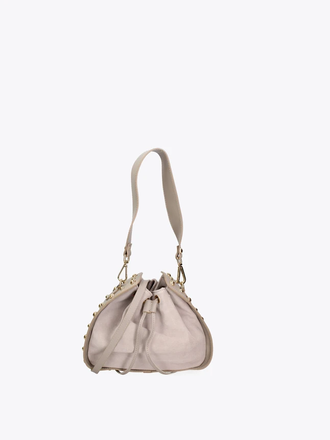 Suede Drawstring Bucket Bag with Shoulder Strap for Everyday Use