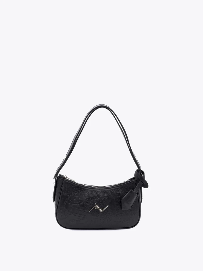 Elegant Leather Shoulder Bag Embossed Pattern for Everyday Use
