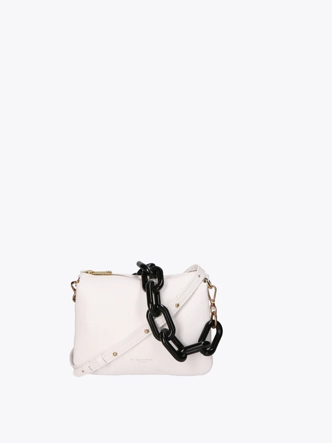 Minimalist Leather Crossbody Bag with Chunky Chain Strap for Everyday Use