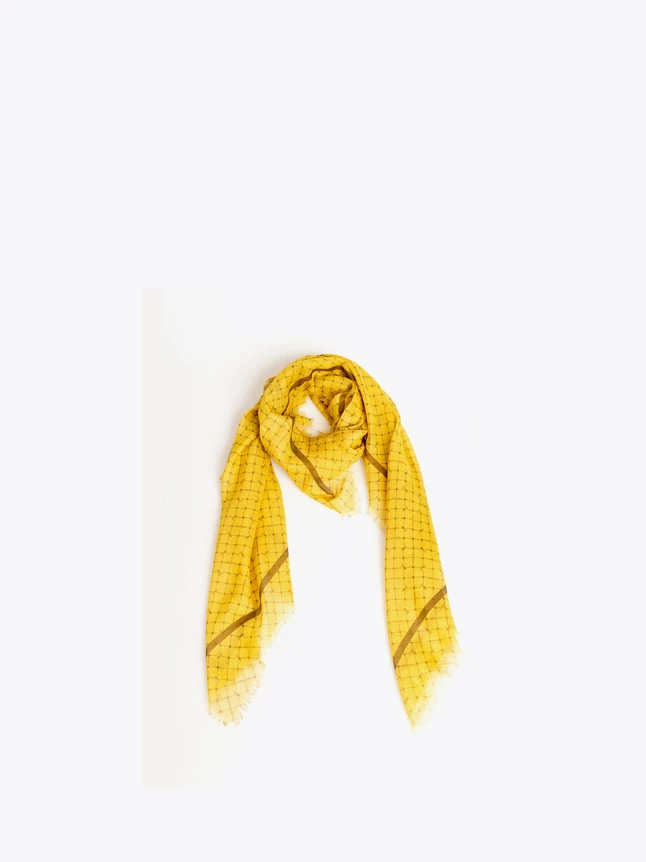 Geometric Grid Silk Scarf Accessory for Everyday Styling
