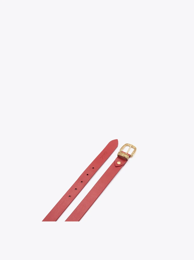 Genuine Leather Belt with Textured Metal Buckle for Everyday Wear