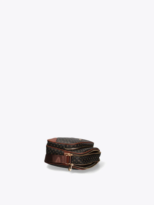 Elegant Monogram Crossbody Bag with Leather Trim for Versatile Daily Style