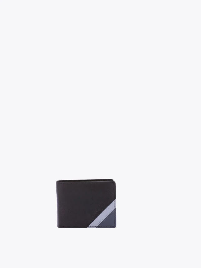 Minimalist Leather Wallet with Diagonal Stripe for Everyday Carry