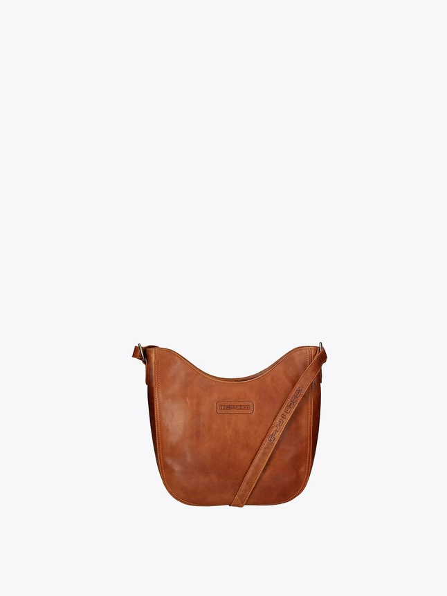 Leather Casual Crossbody Bag for Everyday Use with Curved Silhouette