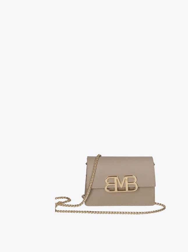 Minimalist Leather Mini Wallet Clutch with Logo Lock for Evening Outings
