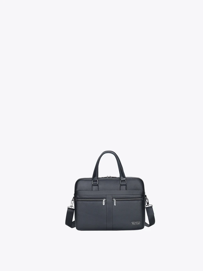 Executive PU Leather Briefcase with Front Organizer for Work Travel