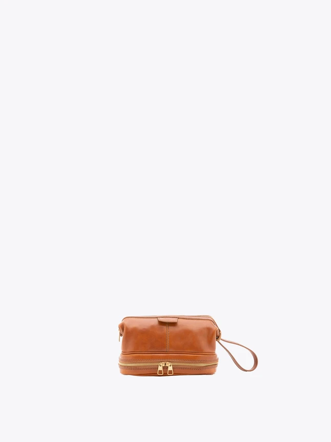 Leather Mini Top Handle Bag with Zipper Pocket for Everyday Use