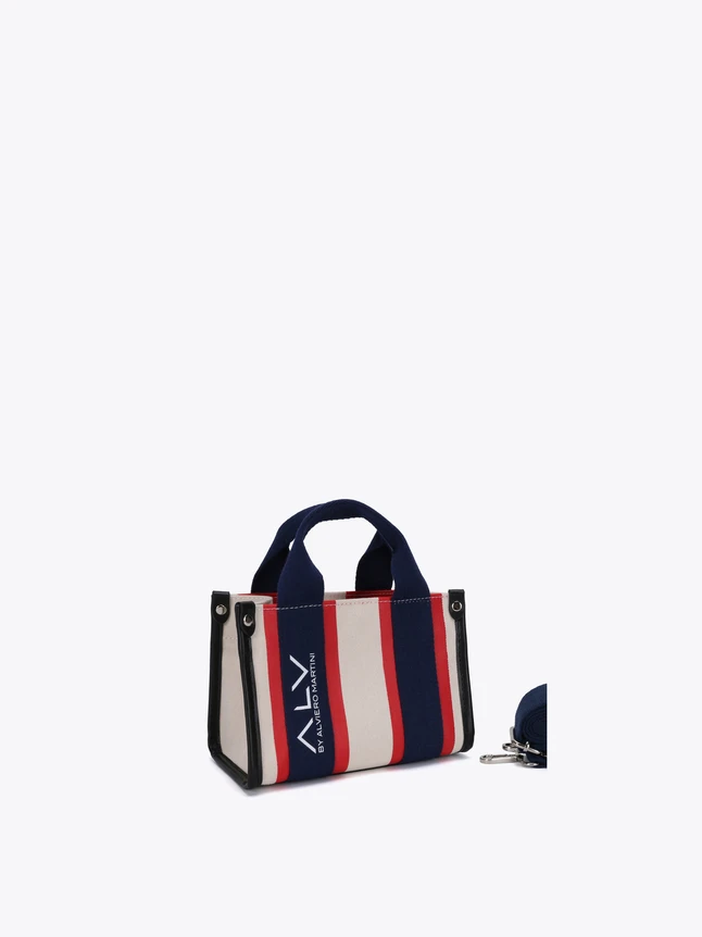 Casual Striped Canvas Mini Tote Bag for Everyday Use