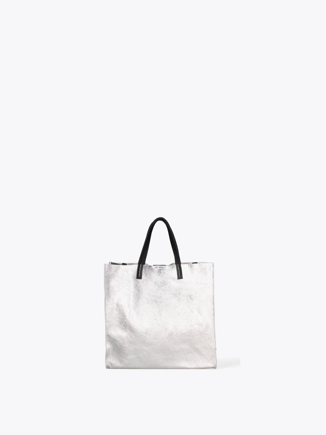 Elevated Textured Metallic Leather Shoulder Tote Bag Daily Carry