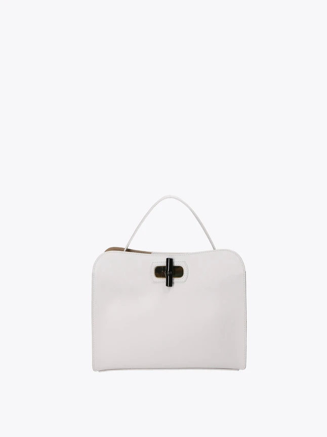 Minimalist Leather Satchel Bag Top Handle for Everyday Office Use