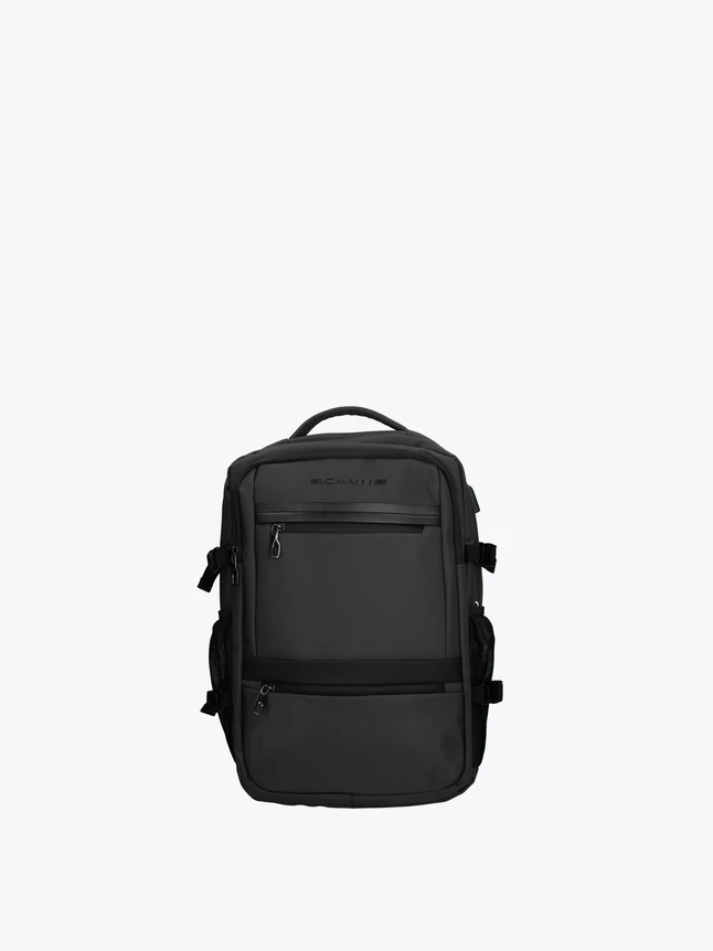 Unisex Backpack In Polyester For Work - Versatile Design With Structured Shape