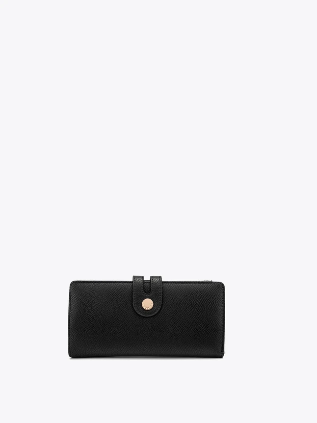 Minimal Pebbled Leather Wallet Clutch for Everyday Essentials