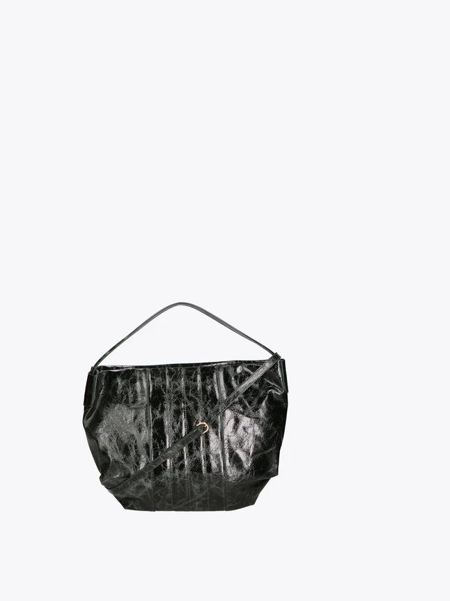 Crinkled Patent Leather Tote Bag for Everyday Use