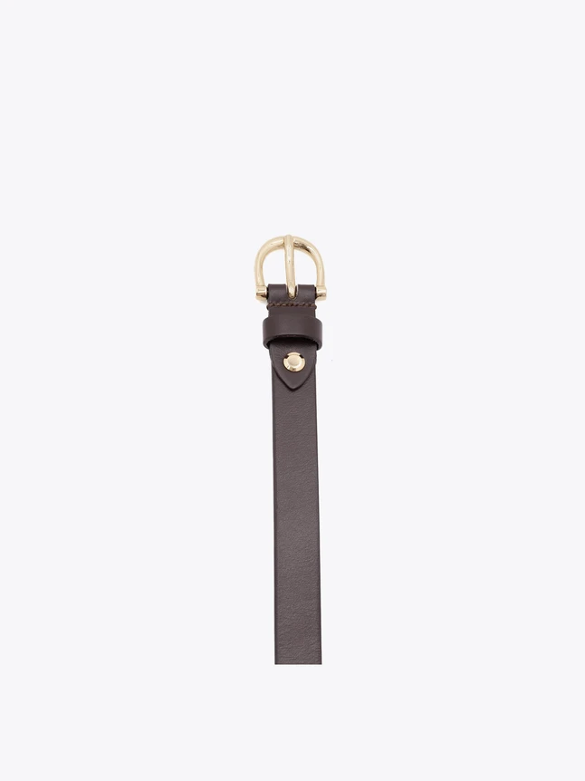 Premium Quality Leather Waist Belt with Polished Buckle for Versatile Styling