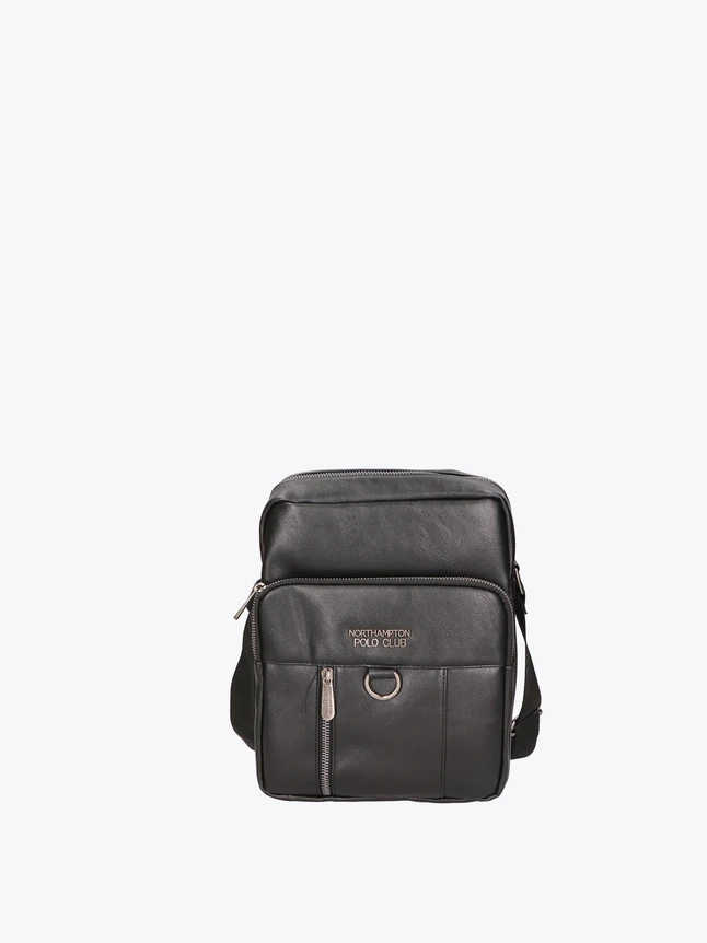 Minimalist Leather Crossbody Bag for Daily Use with Front Zipper Pocket Ring