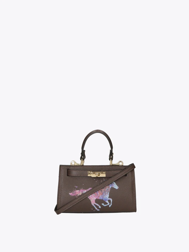 Mini Leather Satchel with Top Handle And Crossbody Strap for Everyday Use