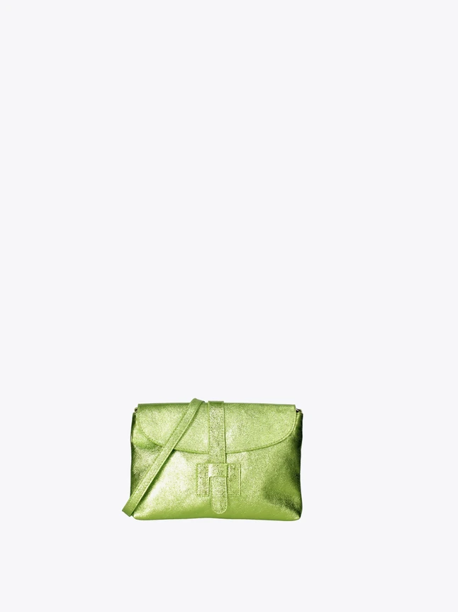 Sleek Metallic Leather Crossbody Bag for Daily And Evening Use