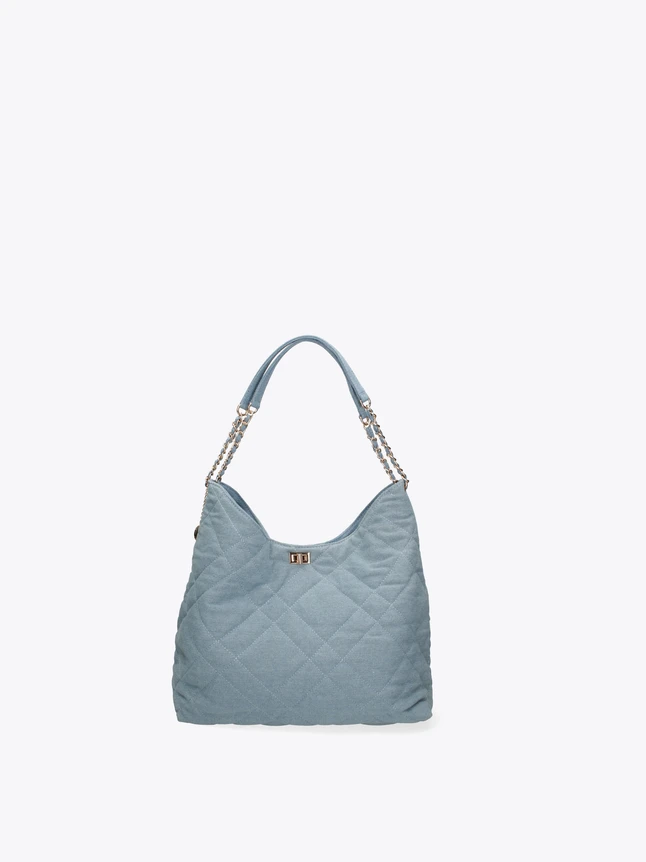 Quilted Leather Tote Bag Chain Strap Metal Hardware for Everyday Use