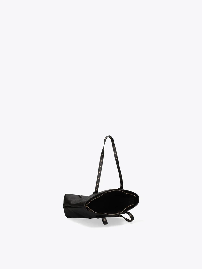 Chic Leather Shoulder Tote Bag with Stud Details for Everyday Versatility