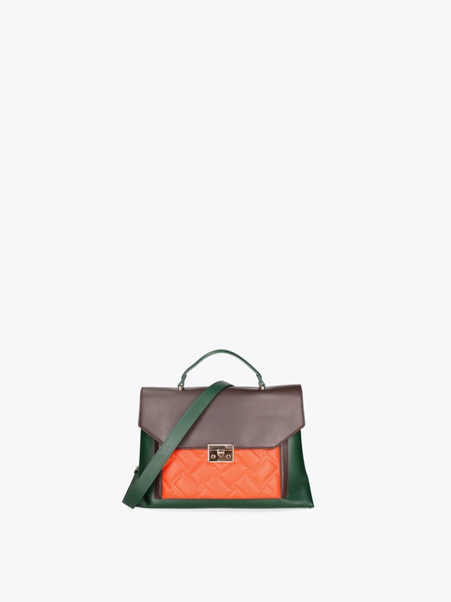 Classic Leather Quilted Front Pocket Shoulder Bag for Everyday Use