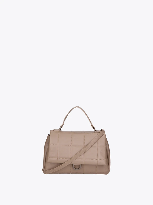 Quilted Leather Satchel Bag with Handle And Crossbody Strap for Everyday Use