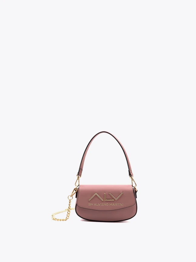 Minimalist Leather Crossbody Bag with Top Handle And Chain Strap Everyday Use