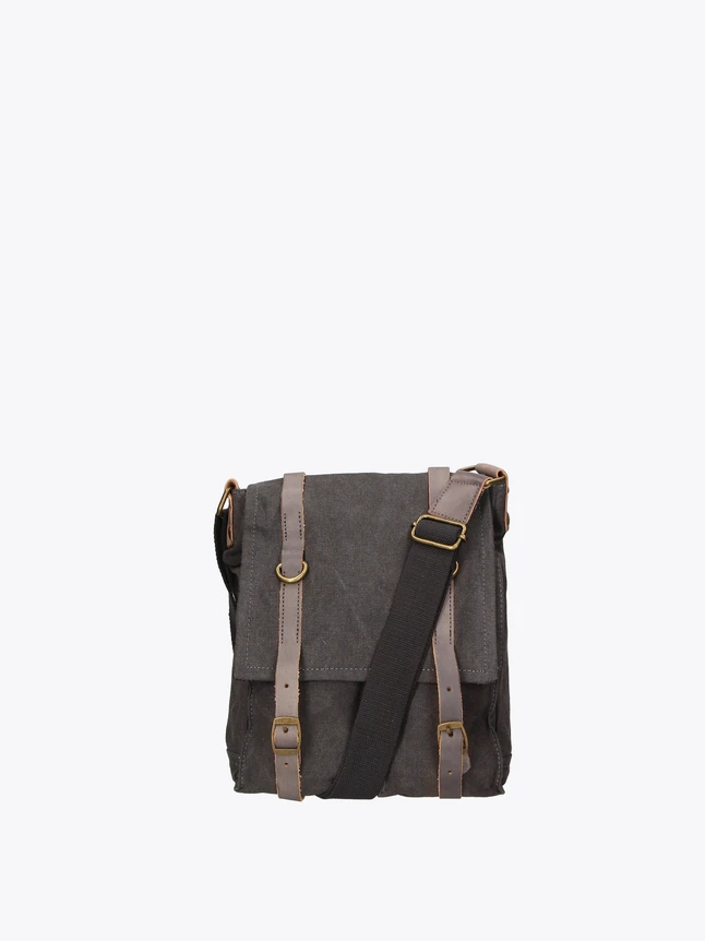 Suede Messenger Bag with Front Flap And Buckle Straps for Everyday Use