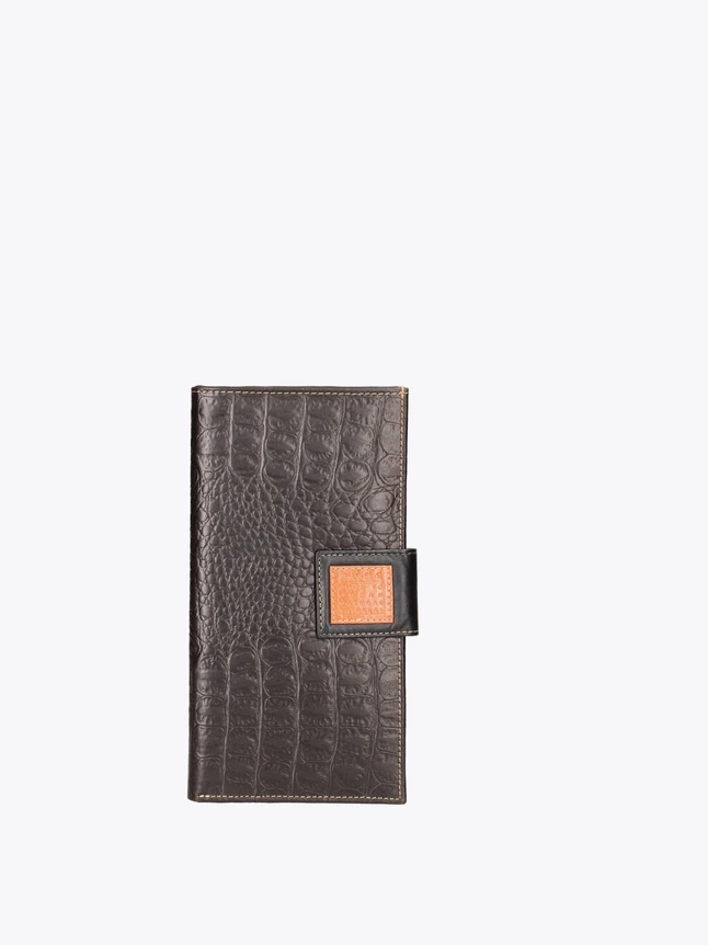Elegant Crocodile Embossed Leather Wallet Card Organizer for Everyday Use