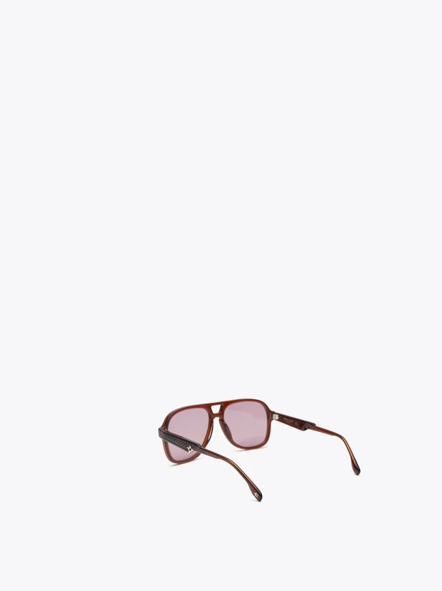 Contemporary Square Aviator Acetate Sunglasses UV Protection