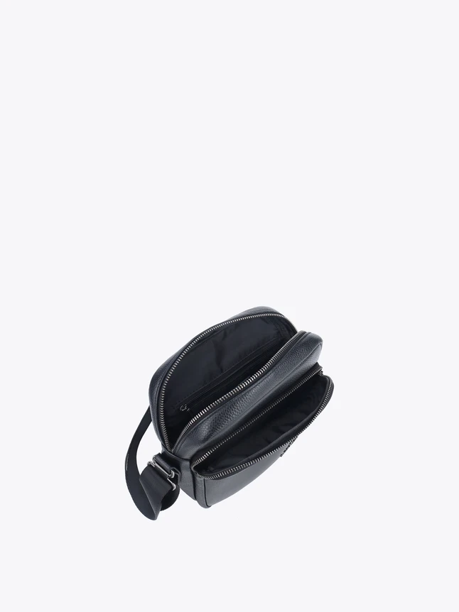 Men's Slim Shoulder Bag In Genuine Leather For Work - Sophisticated Design