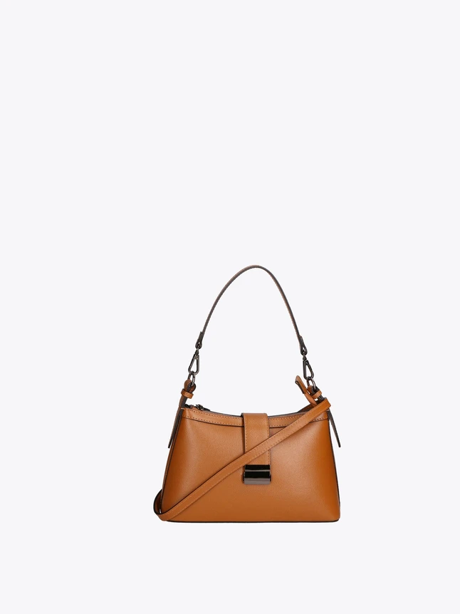 Minimalist Leather Satchel Bag Everyday Use Top Handle Removable Strap