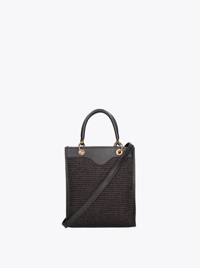 Chic Woven Leather Top Handle Tote Bag with Crossbody Strap Daily Use
