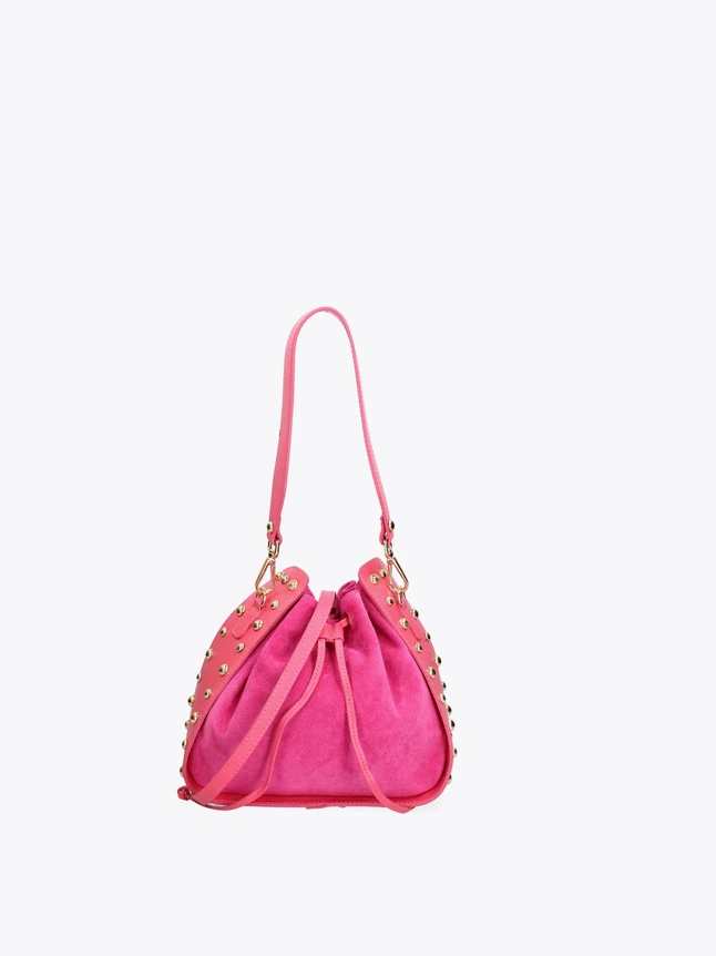 Suede Drawstring Bucket Bag with Shoulder Strap for Everyday Use