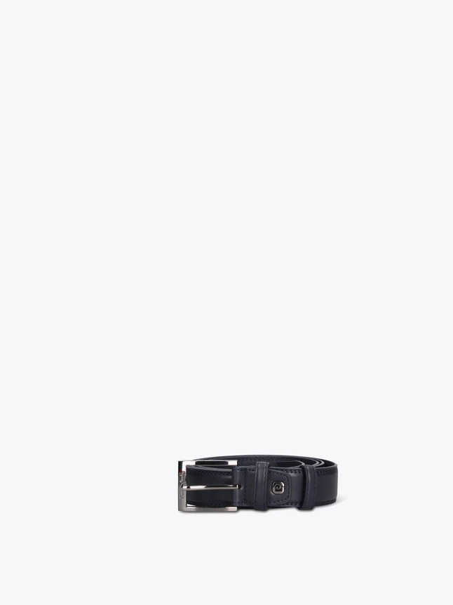 Classic Smooth Leather Belt For Men With Metal Buckle