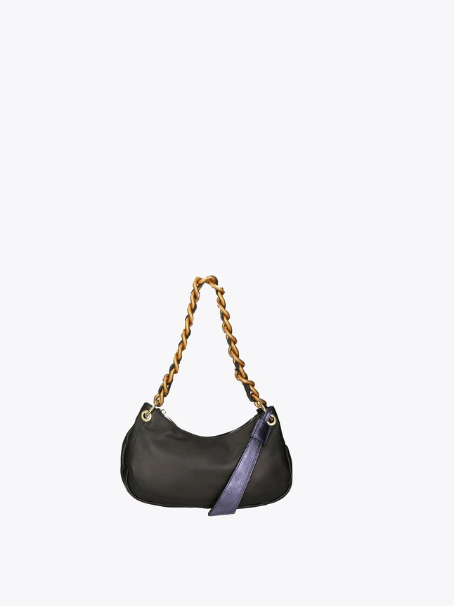 Hobo Leather Shoulder Bag with Chain Strap for Everyday Use