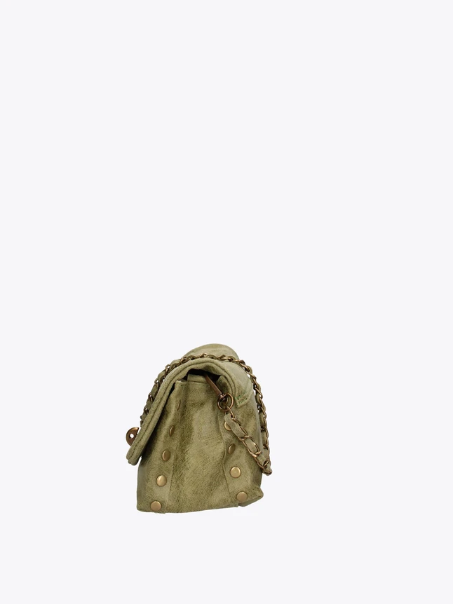Luxury Leather Studded Crossbody Bag With Chain Strap For Chic Everyday