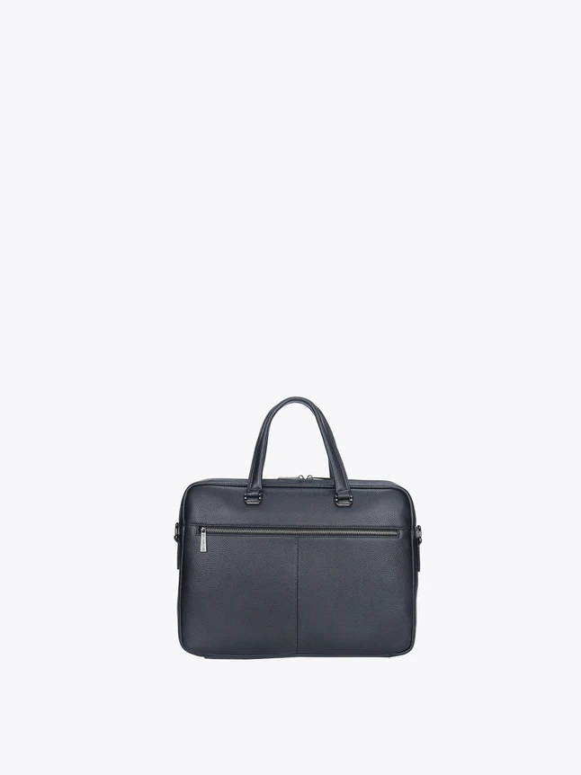 Sophisticated Pebbled Leather Business Briefcase With Top Handles For Laptops