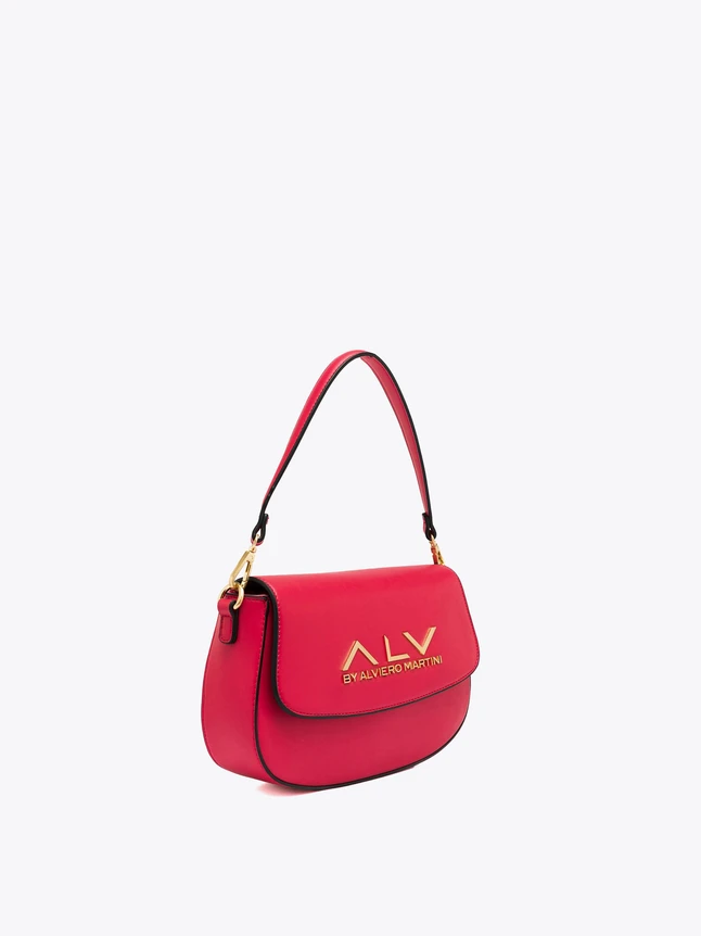 ALV Signature Smooth Leather Flap Shoulder Bag For Everyday Elegance