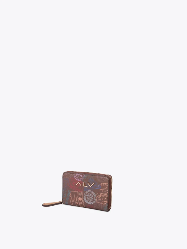 Leather Zip Wallet Wristlet Graphic Print Everyday Use