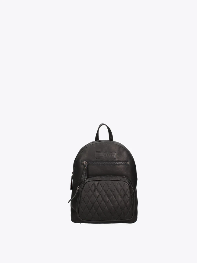 Elegant Leather Backpack with Quilted Pocket for Everyday Use Laptop Backpacks